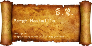 Bergh Maximilla névjegykártya